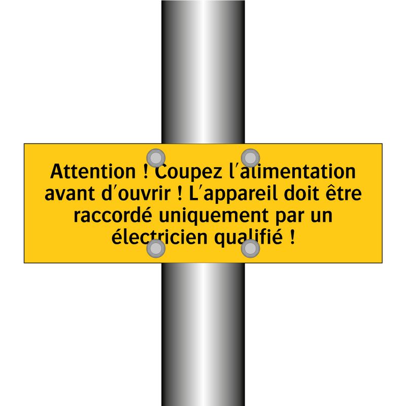 Attention ! Coupez l'alimentation avant d'ouvrir ! L'appareil doit être raccordé uniquement par un électricien qualifié !