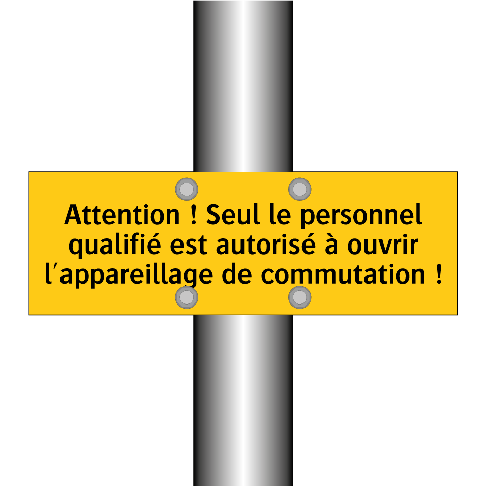 Attention ! Seul le personnel qualifié est autorisé à ouvrir l'appareillage de commutation !
