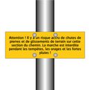 Attention ! Il y a un risque accru de chutes de pierres et de glissements de terrain sur cette section du chemin. La marche est interdite pendant les tempêtes, les orages et les fortes pluies !