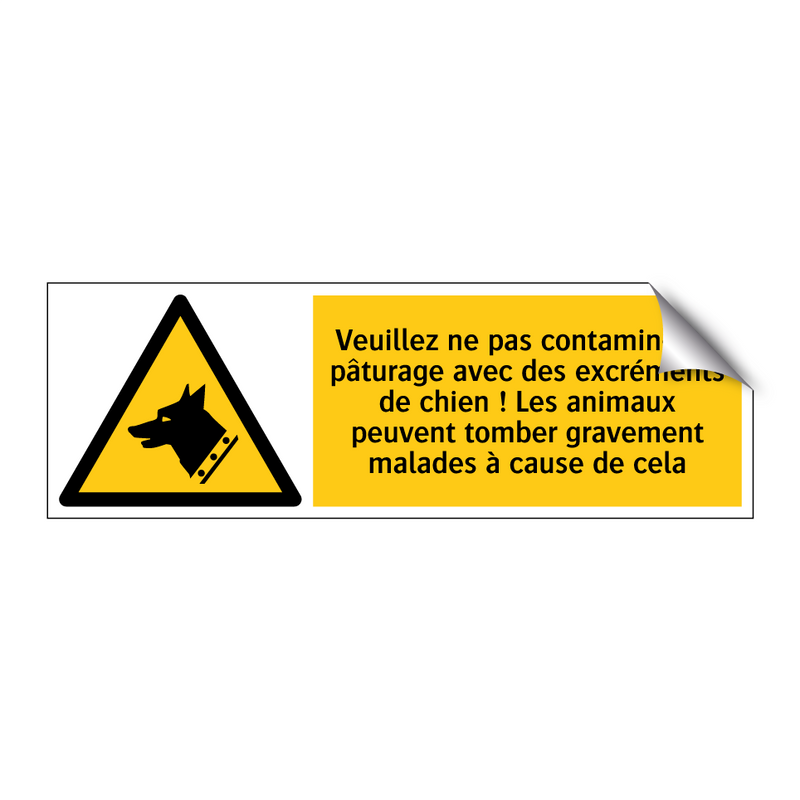 Veuillez ne pas contaminer le pâturage avec des excréments de chien ! Les animaux peuvent tomber gravement malades à cause de cela