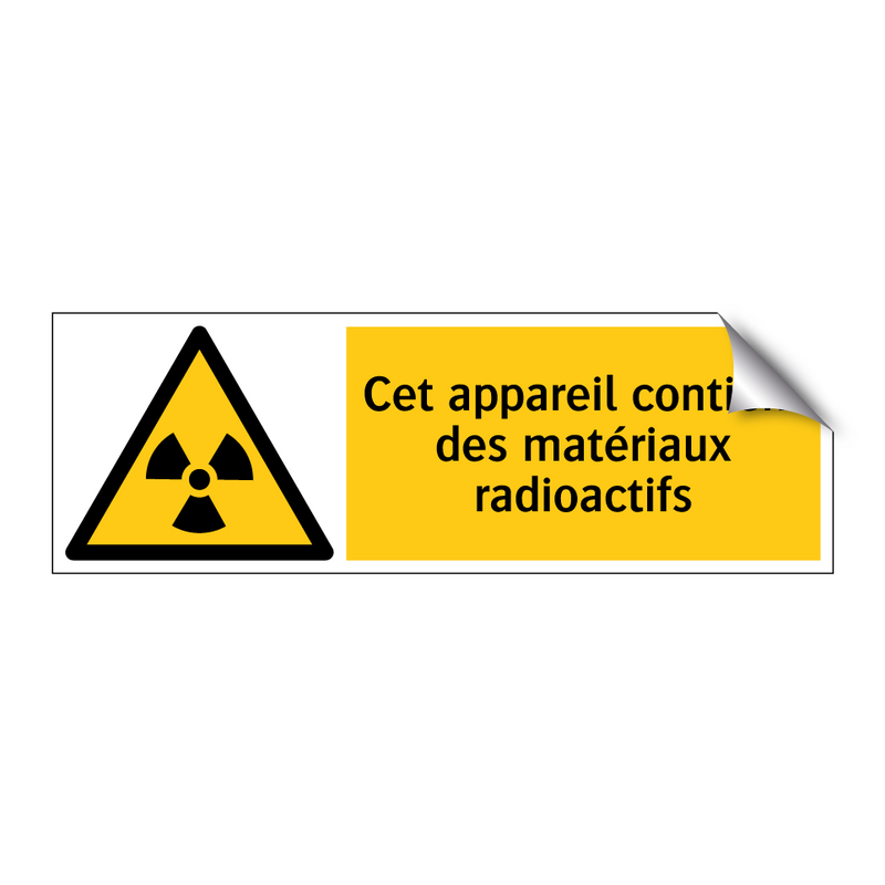 Cet appareil contient des matériaux radioactifs