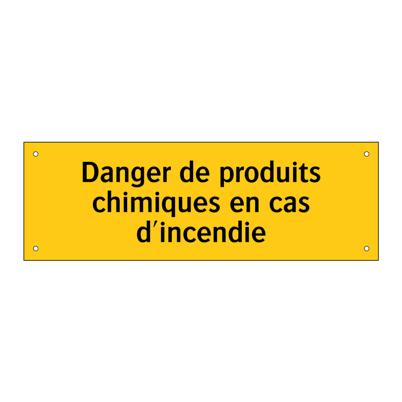 Danger de produits chimiques en cas d'incendie