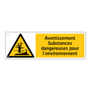 Avertissement Substances dangereuses pour l'environnement