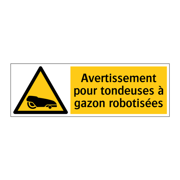 Avertissement pour tondeuses à gazon robotisées