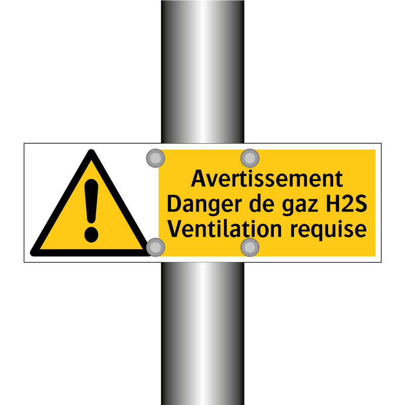 Avertissement Danger de gaz H2S Ventilation requise