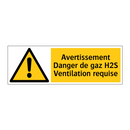 Avertissement Danger de gaz H2S Ventilation requise
