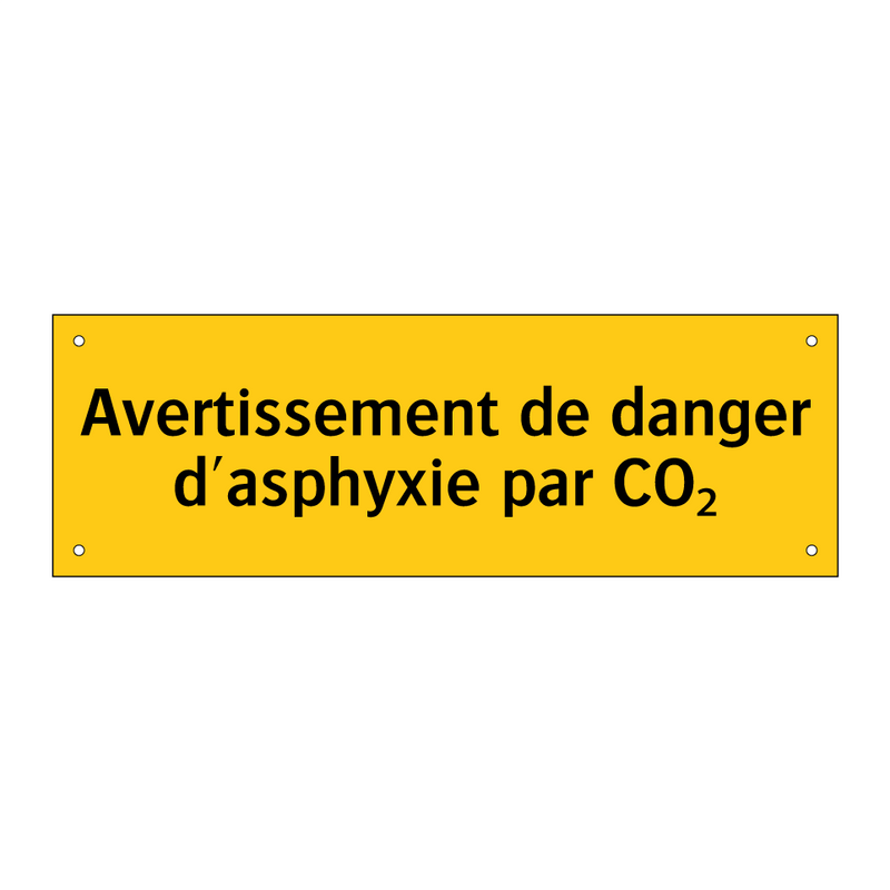 Avertissement de danger d'asphyxie par CO₂