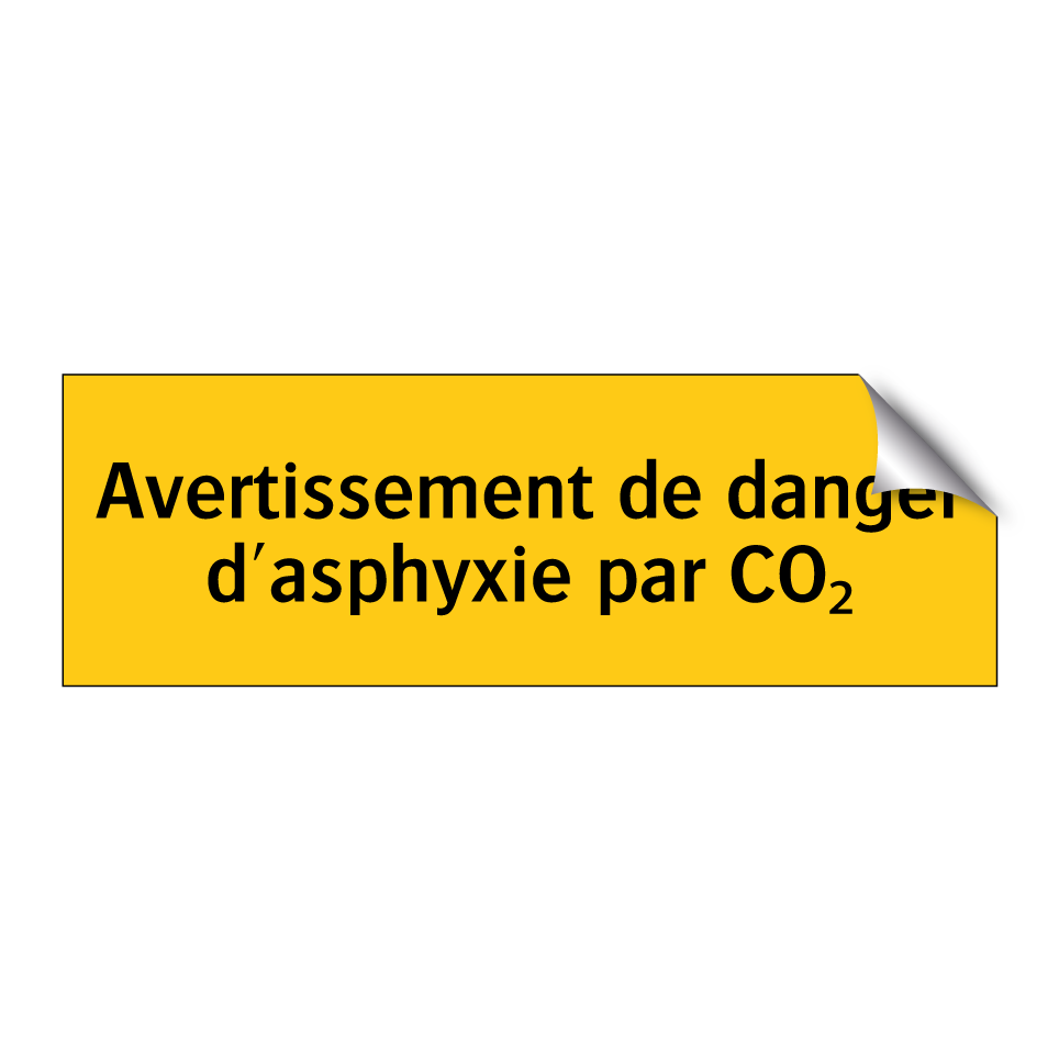 Avertissement de danger d'asphyxie par CO₂