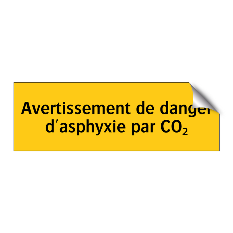 Avertissement de danger d'asphyxie par CO₂