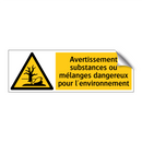 Avertissement substances ou mélanges dangereux pour l'environnement