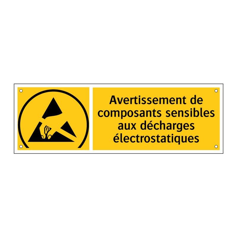 Avertissement de composants sensibles aux décharges électrostatiques