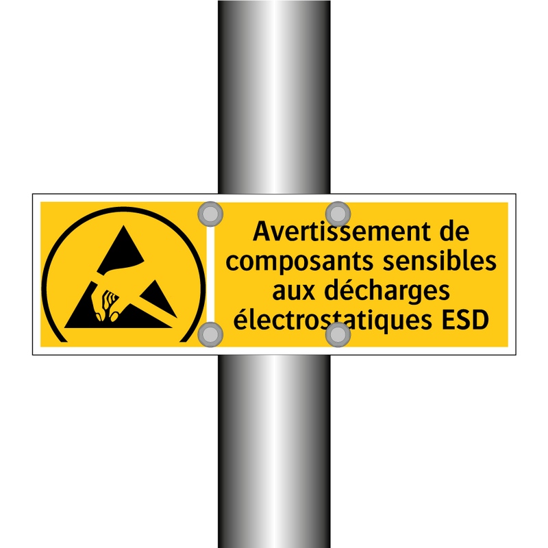 Avertissement de composants sensibles aux décharges électrostatiques ESD