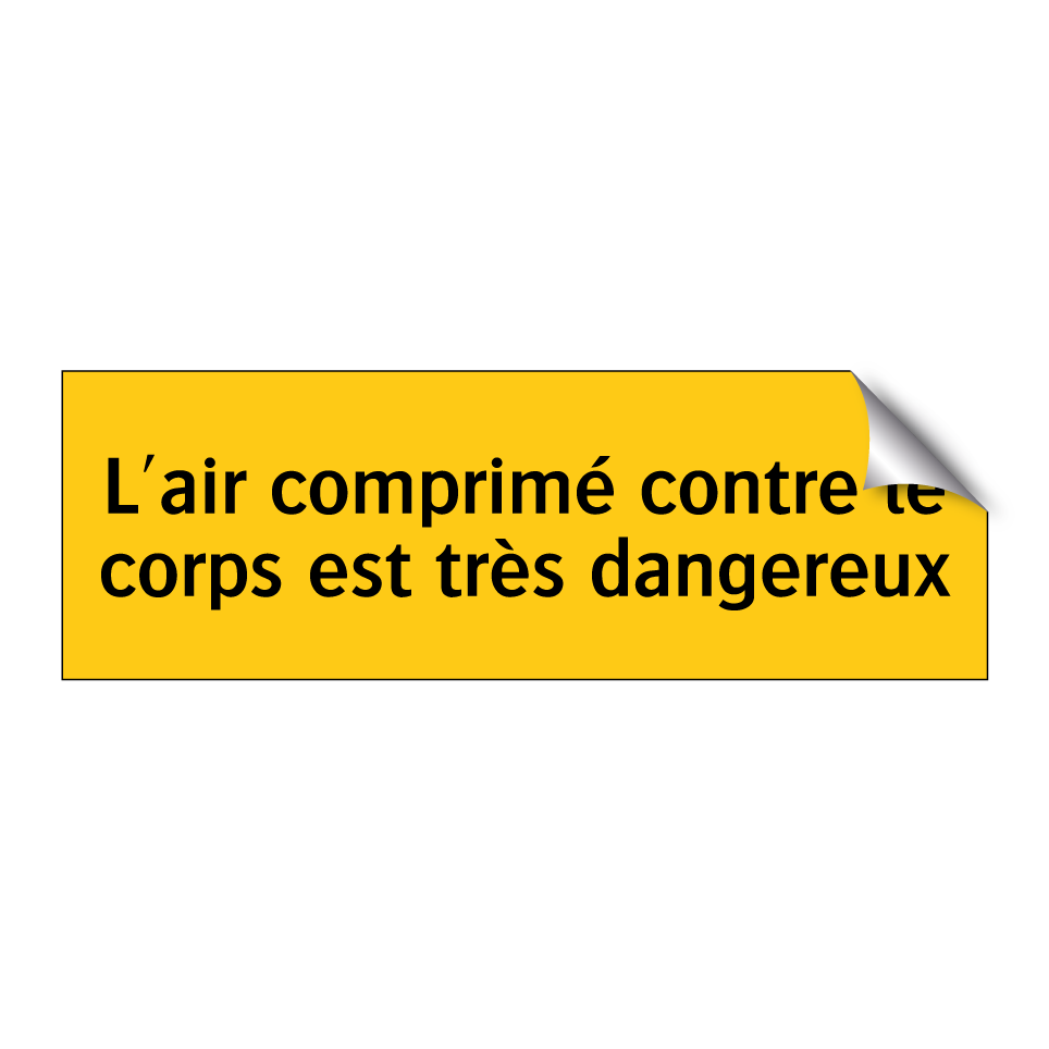L'air comprimé contre le corps est très dangereux