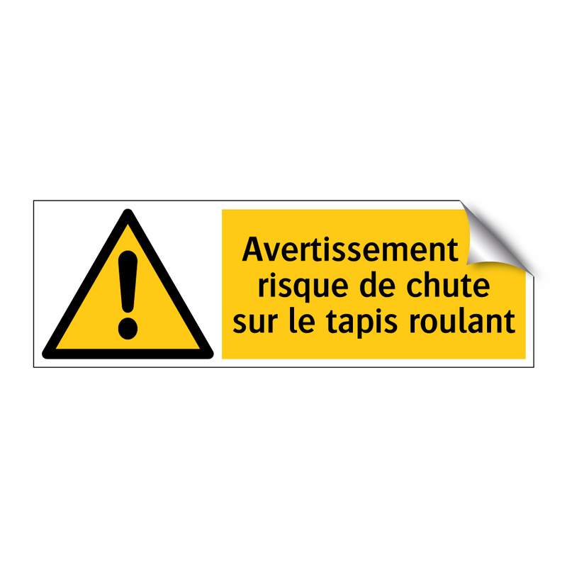 Avertissement de risque de chute sur le tapis roulant
