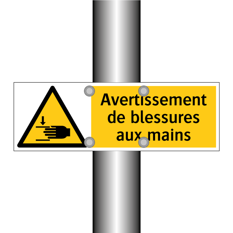 Avertissement de blessures aux mains