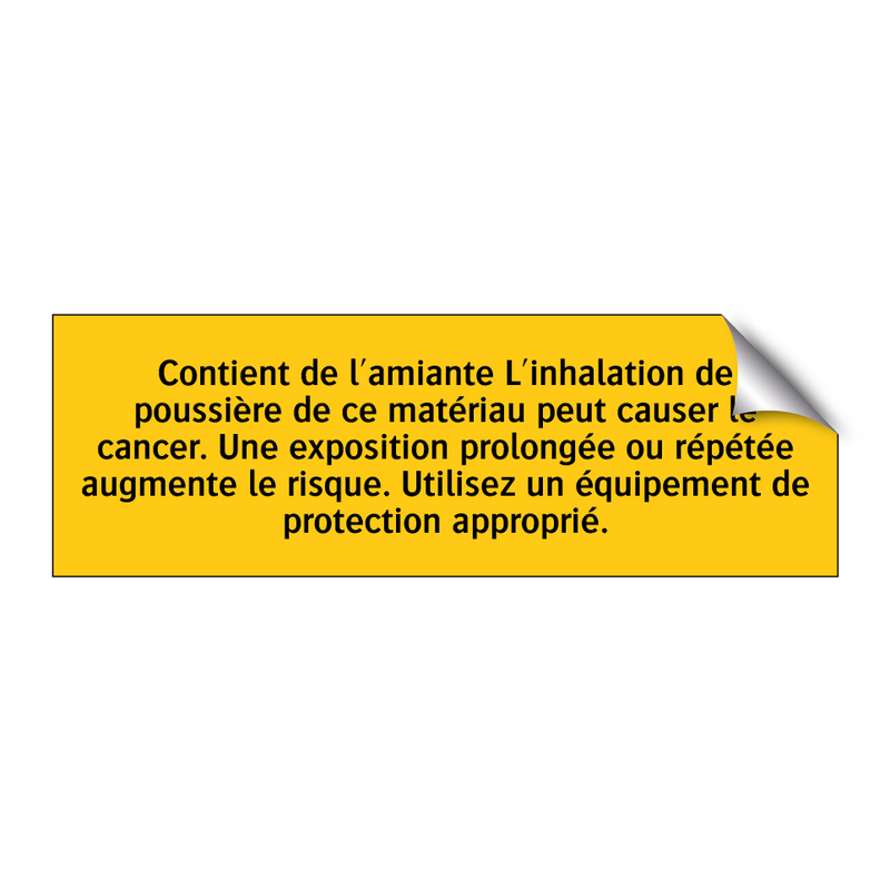 Contient de l'amiante L'inhalation de poussière de ce matériau peut causer le cancer. Une exposition prolongée ou répétée augmente le risque. Utilisez un équipement de protection approprié