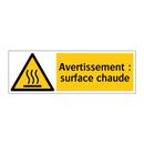 Avertissement : surface chaude