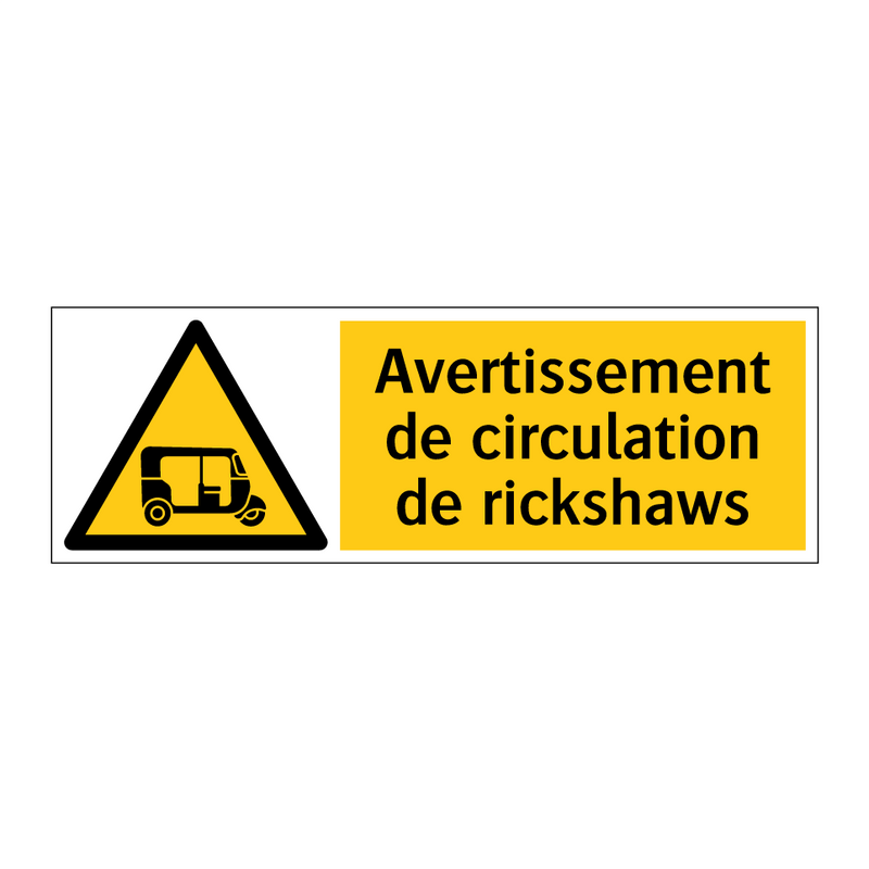 Avertissement de circulation de rickshaws