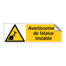 Avertissement de falaise instable
