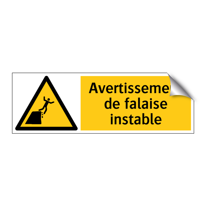 Avertissement de falaise instable