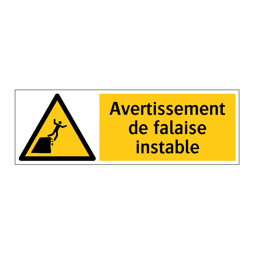 Avertissement de falaise instable