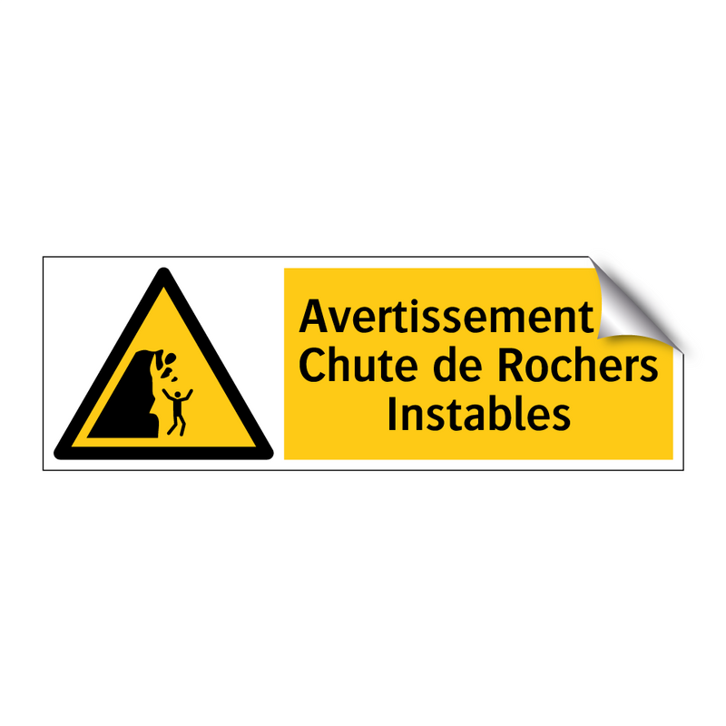 Avertissement de Chute de Rochers Instables