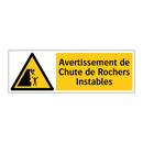 Avertissement de Chute de Rochers Instables