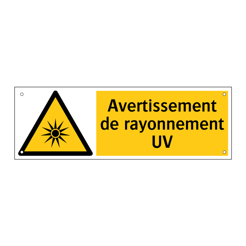 Avertissement de rayonnement UV
