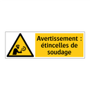 Avertissement : étincelles de soudage