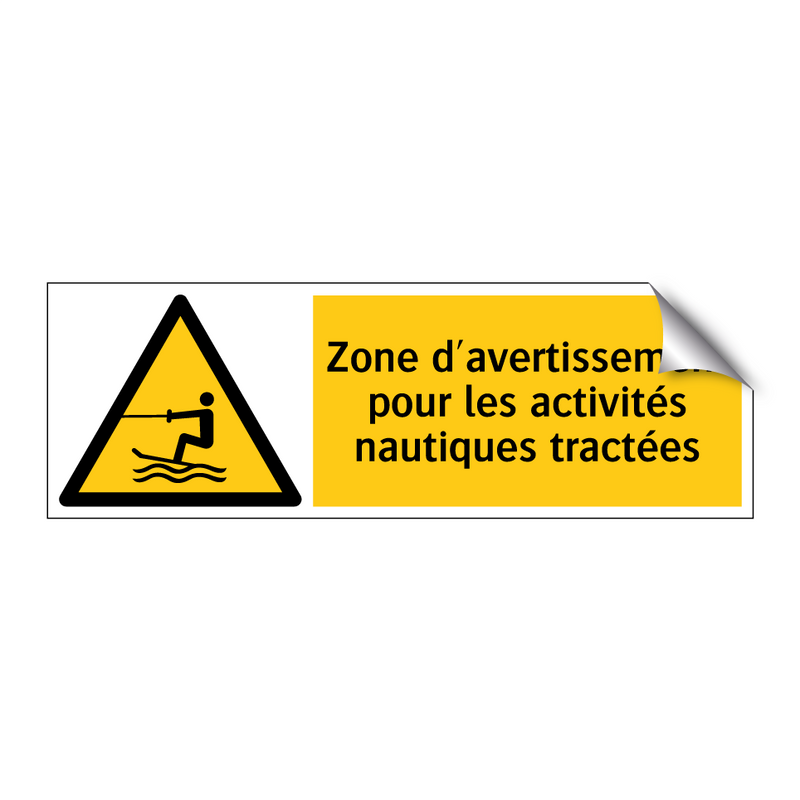 Zone d'avertissement pour les activités nautiques tractées