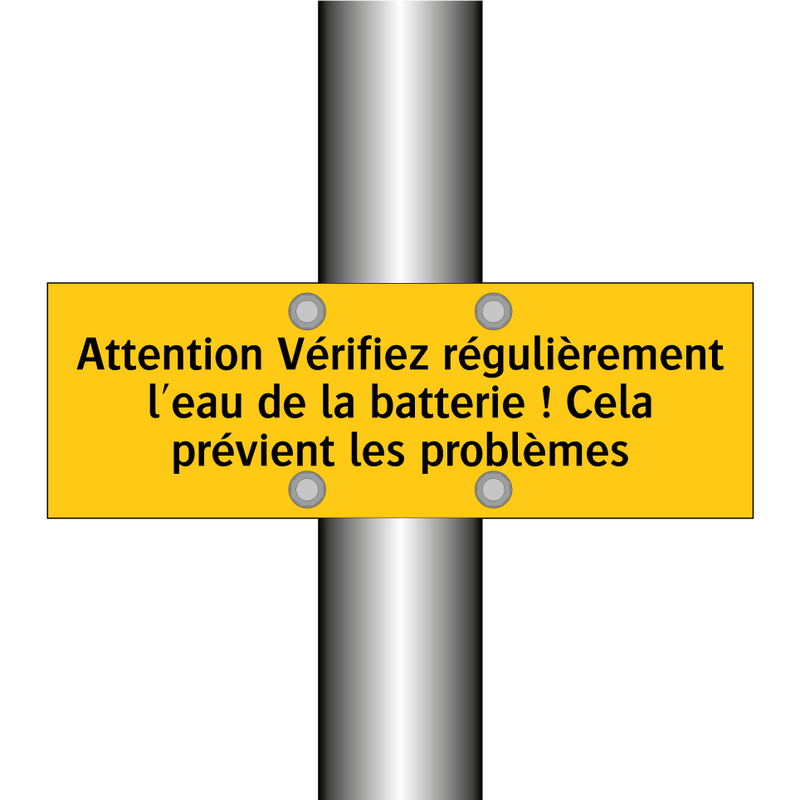 Attention Vérifiez régulièrement l'eau de la batterie ! Cela prévient les problèmes