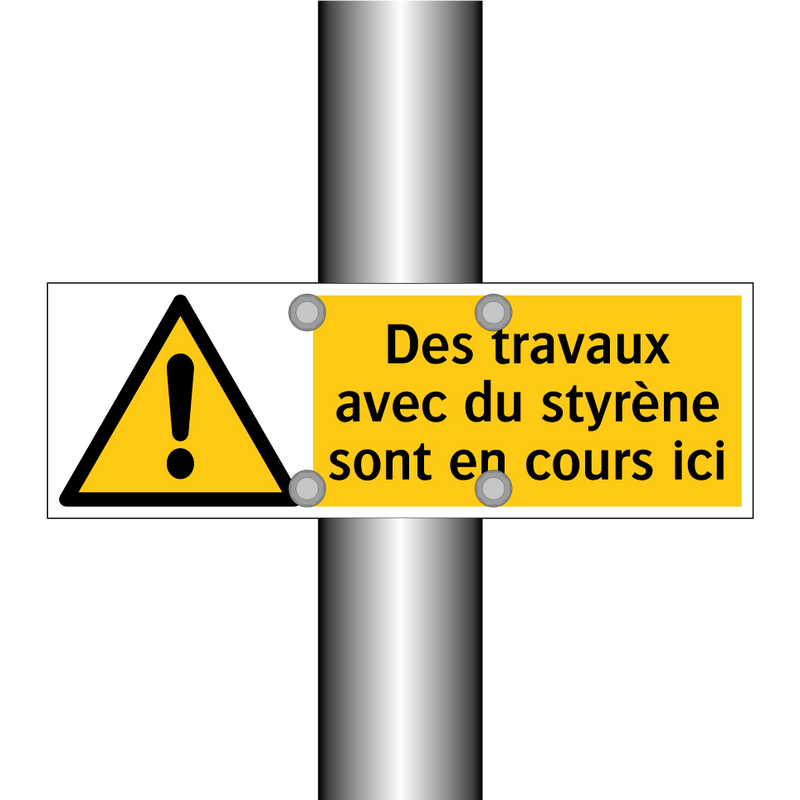 Des travaux avec du styrène sont en cours ici