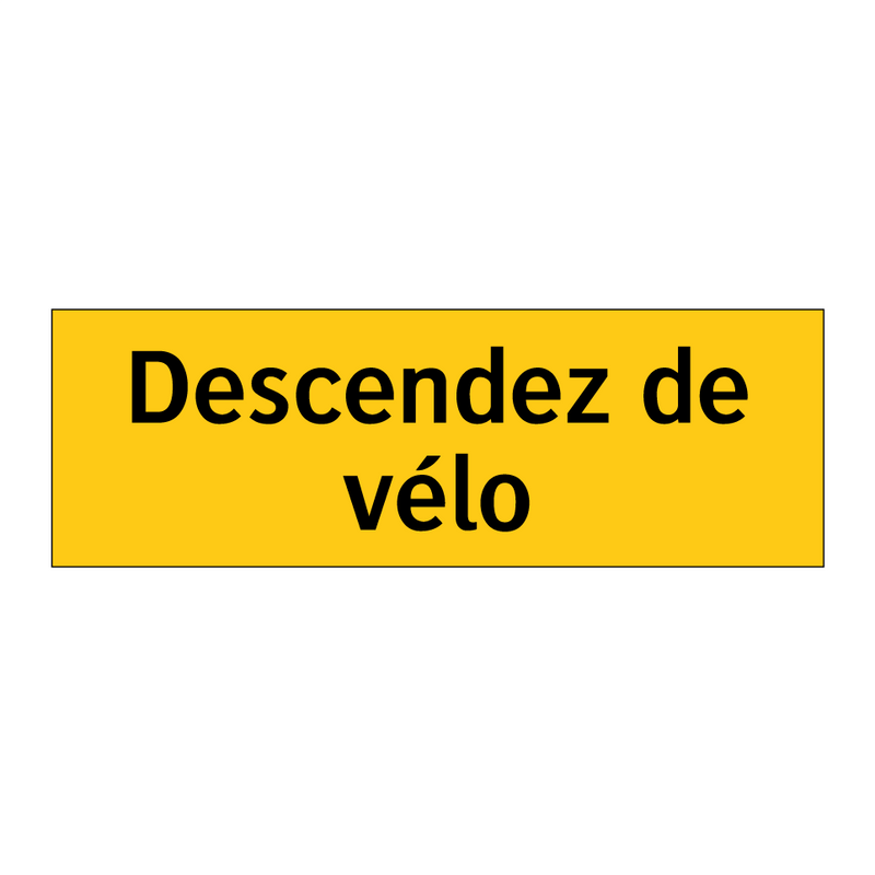 Descendez de vélo