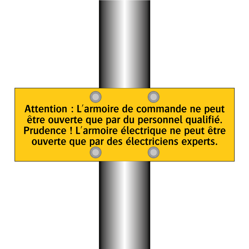 Attention : L'armoire de commande ne peut être ouverte que par du personnel qualifié. Prudence ! L'armoire électrique ne peut être ouverte que par des électriciens experts