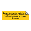 Danger Atmosphère Explosive Atex - Catégorie 2 Produits Inflammables Présents Pendant 10 à 1000 Heures/An