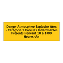 Danger Atmosphère Explosive Atex - Catégorie 2 Produits Inflammables Présents Pendant 10 à 1000 Heures/An