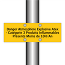 Danger Atmosphère Explosive Atex - Catégorie 3 Produits Inflammables Présents Moins de 10H/An