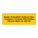 Danger Atmosphère Explosive Atex - Catégorie 3 Produits Inflammables Présents Moins de 10H/An