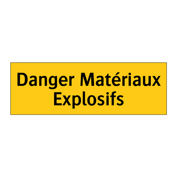 Danger Matériaux Explosifs