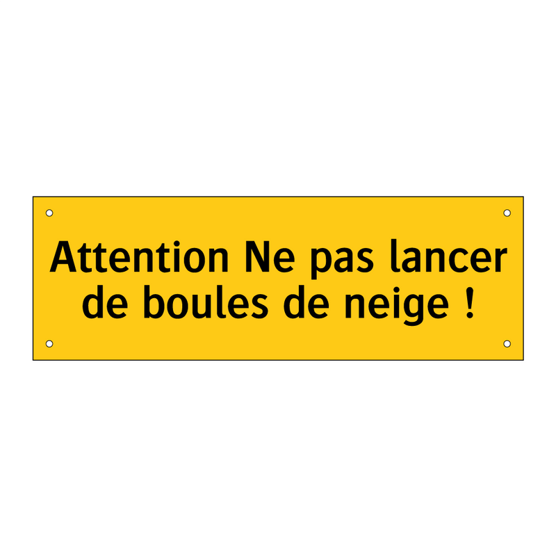 Attention Ne pas lancer de boules de neige !