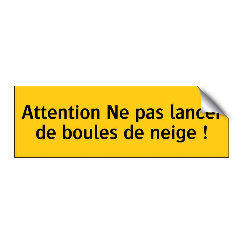 Attention Ne pas lancer de boules de neige !