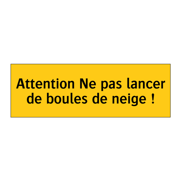 Attention Ne pas lancer de boules de neige !