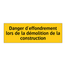 Danger d'effondrement lors de la démolition de la construction