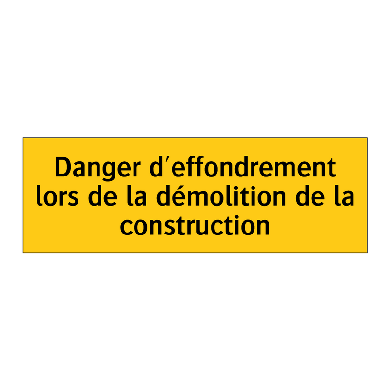 Danger d'effondrement lors de la démolition de la construction