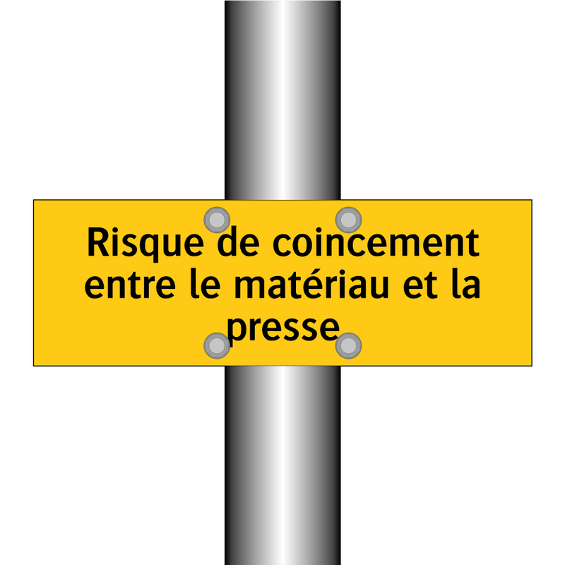 Risque de coincement entre le matériau et la presse