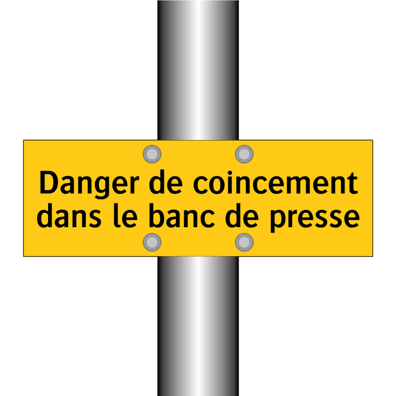Danger de coincement dans le banc de presse