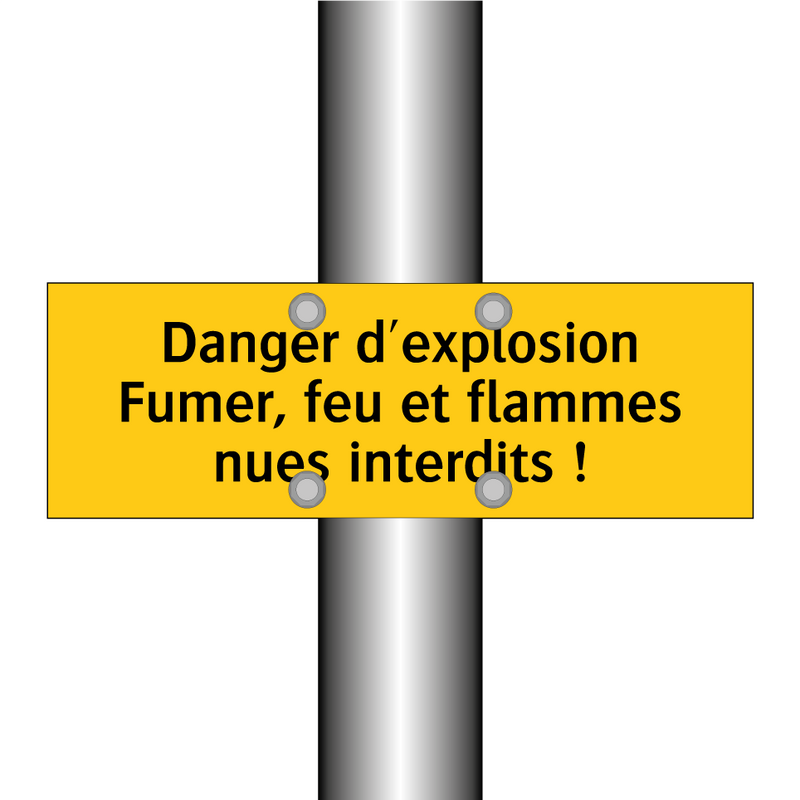 Danger d'explosion Fumer, feu et flammes nues interdits !
