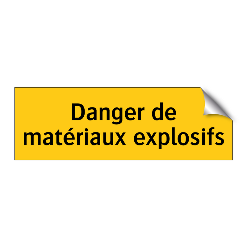 Danger de matériaux explosifs