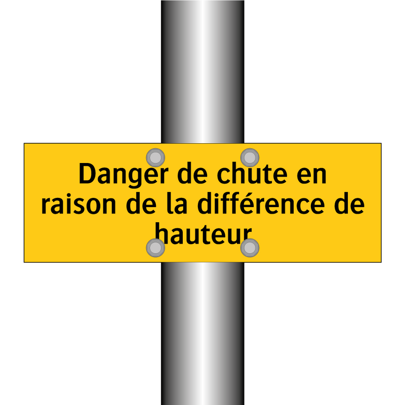 Danger de chute en raison de la différence de hauteur