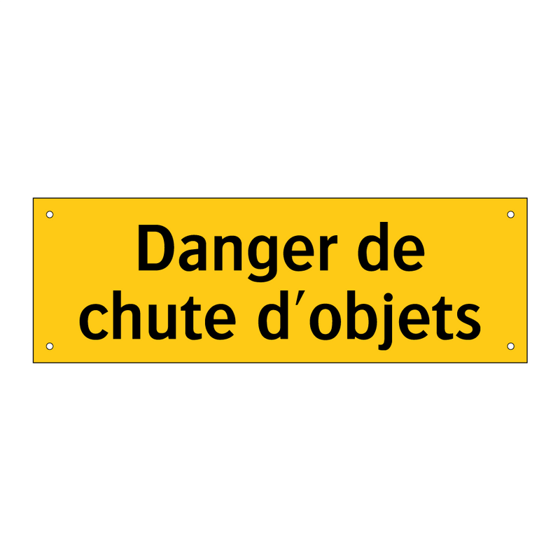 Danger de chute d'objets